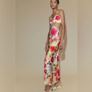 REFORMATION POPPIES SILK DRESS